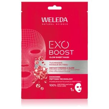 Weleda Exo Boost mască textilă iluminatoare pentru fermitatea pielii