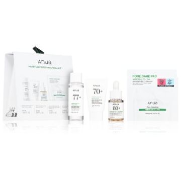 Anua Heartleaf Soothing Trial Kit set cadou pentru netezirea pielii