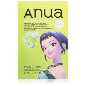 Anua K-Pop Demon Hunters Azelaic Acid Hyaluron Redness Soothing Serum Mask mască textilă calmantă cu efect de hidratare
