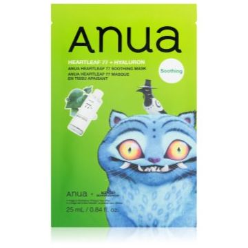 Anua K-Pop Demon Hunters Heartleaf 77% Soothing Mask mască textilă hidratantă cu efect calmant