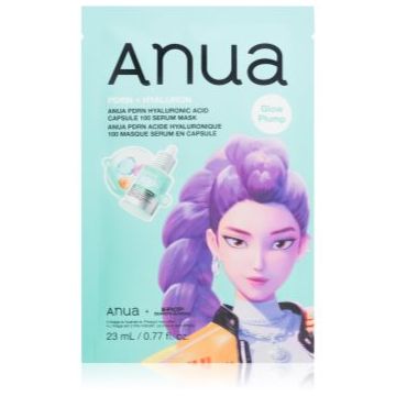 Anua K-Pop Demon Hunters PDRN + Hyaluronic Acid Capsule 100 Serum Mask mască textilă hidratantă pentru strălucirea și netezirea pielii
