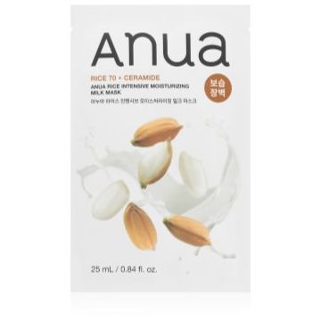 Anua Rice Intensive Moisturizing Milk Mask mască textilă nutritivă pentru luminozitate si hidratare