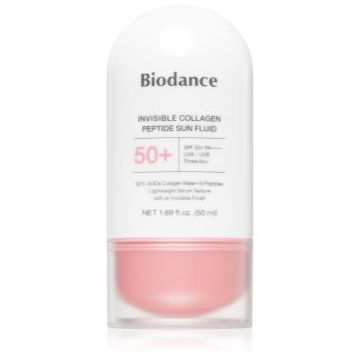 Biodance Invisible Collagen Peptide Sun Fluid lotiune pentru bronzat cu colagen
