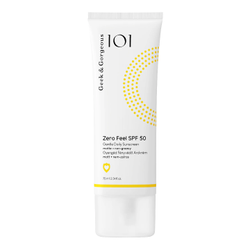 Crema de fata cu SPF 50 pentru protectie solara zilnica Zero Feel, 75 ml, Geek & Gorgeous