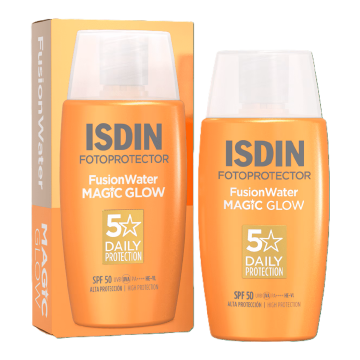 Crema iluminatoare SPF50 PA++++ Fusion Water Magic Glow, 50 ml, Isdin