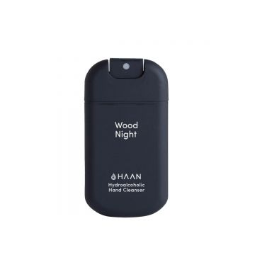 Gel igienizant pentru maini cu note de lemn de cedru Wood Night, 30ml, Haan