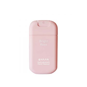Gel igienizant pentru maini cu note de trandafir dulce si geranium verde Bright Rose, 30ml, Haan