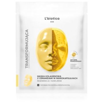 L’biotica Transforming Collagen Mask with Ceramides in Microcapsules masca de colagen pentru regenerarea și hrănirea tenului