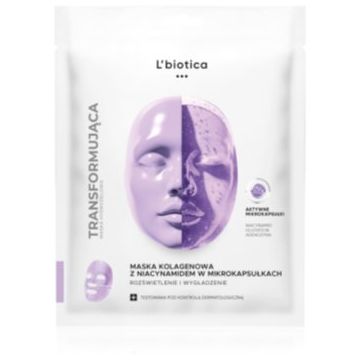 L’biotica Transforming Collagen Mask with Niacinamide in Microcapsules masca de colagen pentru o piele mai luminoasa
