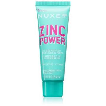 Nuxe Zinc Power Mattifying Fluid fluid matifiant pentru tenul gras, predispus la acnee