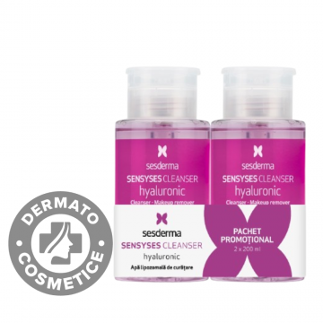 Pachet Apa lipozomala pentru curatare Sensyses Hyaluronic, 2 x 200ml, Sesderma