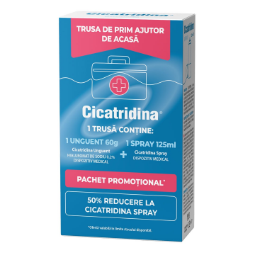 Pachet Cicatridina unguent, 60 g + Cicatridina spray, 125 ml, Naturpharma