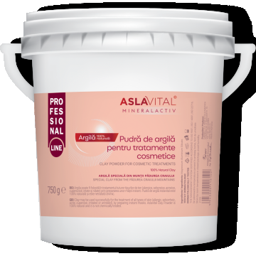 Pudră De Argilă Pentru Tratamente Cosmetice 100% Naturală, Hipoalergenică, Detoxifiere și Regenerare Aslavital Mineralactiv 750 G