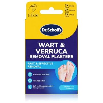 Scholl Dr. Scholl's Wart & Verruca Plaster set de plasturi pentru atenuarea presiunii exercitate asupra mameloanelor și a calusurilor