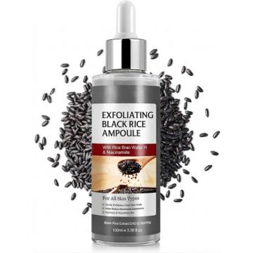 Ser Exfoliant Iluminator cu Apa de Orez Negru si Niacinamide, 100ml