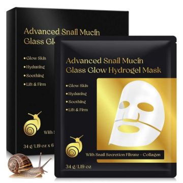 Set 6 Masti de Fata cu Secretie de Melc si Colagen, Efect Anti-Rid, 6 x 34g