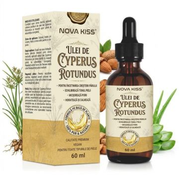 Ulei Cyperus Rotundus NOVA KISS   pentru Incetinirea Cresterii Parului Nedorit, 100% Natural, Premium, 60 ml
