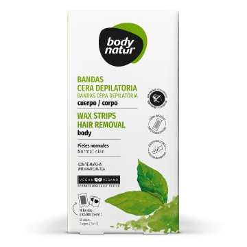Benzi depilatoare pentru corp, 16 benzi+2 servetele post-epilare, Body Natur