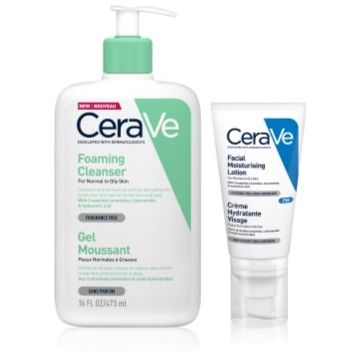 CeraVe Cleansers Foaming Cleanser set pentru piele normala si grasa