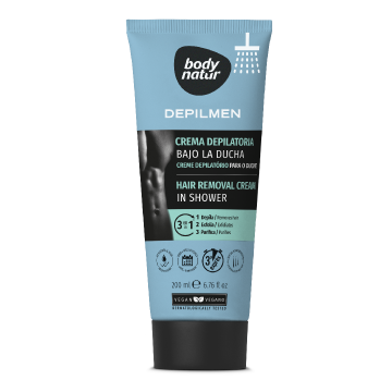 Crema depilatoare 4-in-1 barbati, pentru dus, 200ml, Body Natur