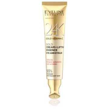 Eveline Cosmetics 24k Gold & Caviar 24K Gold Vitamin C crema pentru conturul ochilor cu efect de lifting