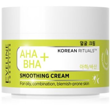 Eveline Cosmetics AHA + BHA Korean Rituals crema pentru piele cu efect hidratant si matifiant