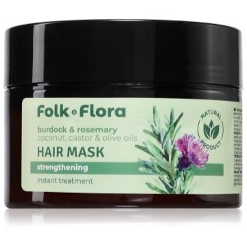 Folk & Flora Burdock & Rosemary mască profund fortifiantă pentru păr