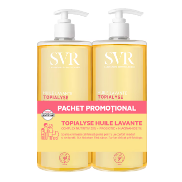 Pachet Ulei micelar lavant pentru fata si corp Topialyse, 2*1L, SVR