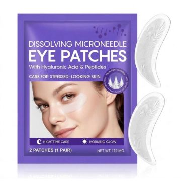 Plasturi pentru Ochi cu Microace Dizolvabile, Efect Anti-Rid cu Acid Hialuronic, 1 Pereche (2 Bucati)