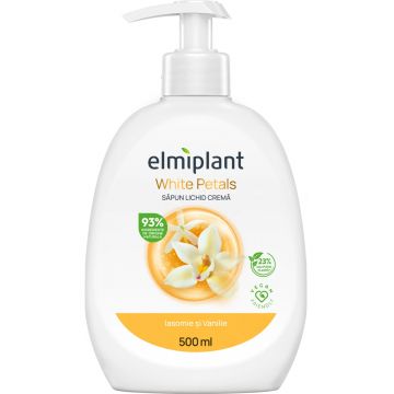 Sapun lichid cu iasomie si vanilie White Petals, 500ml, Elmiplant