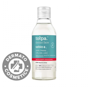 Toner cu AHA + LHA pentru ten gras si acneic Dermo Face Sebio+, 200ml, Tołpa
